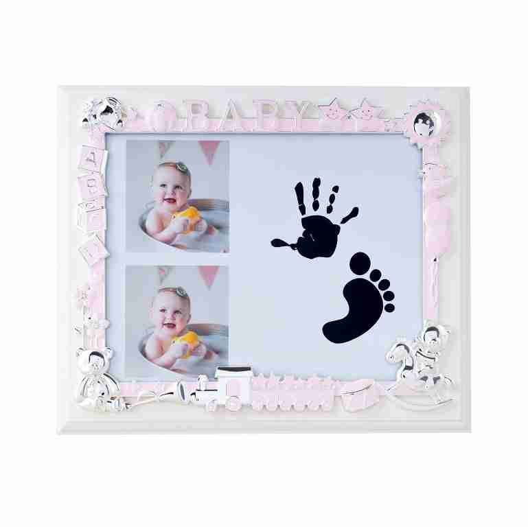 Pink and Silver Baby Frame